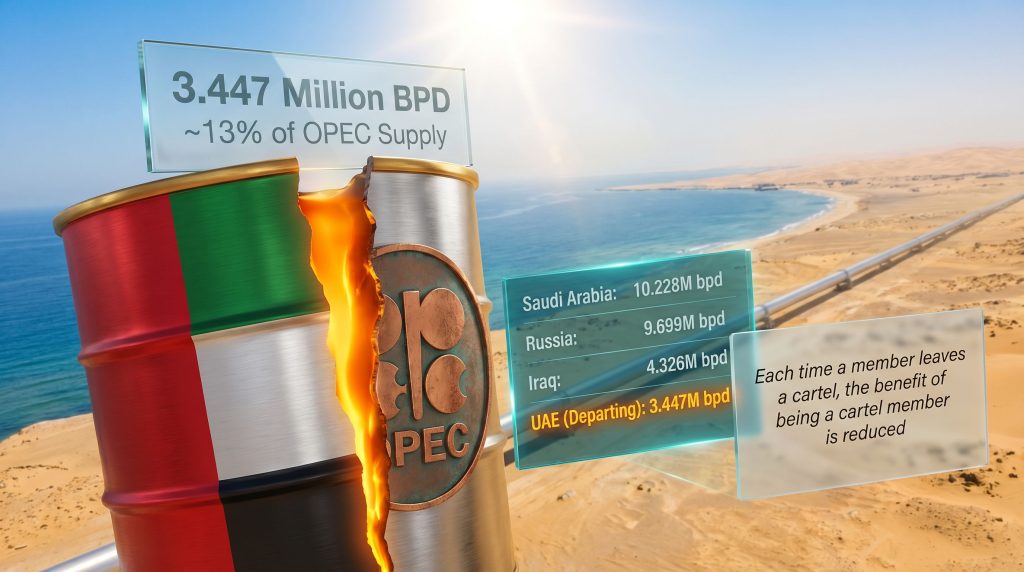 UAE withdrawal from OPEC oil barrel split