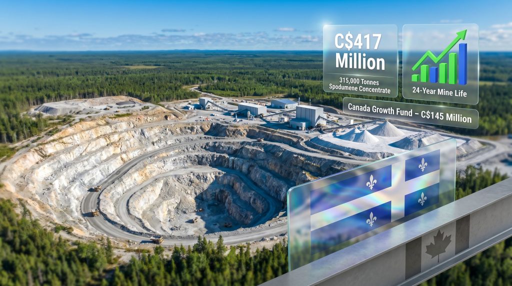 Canada Growth Fund invests in the North American Lithium mine aerial view