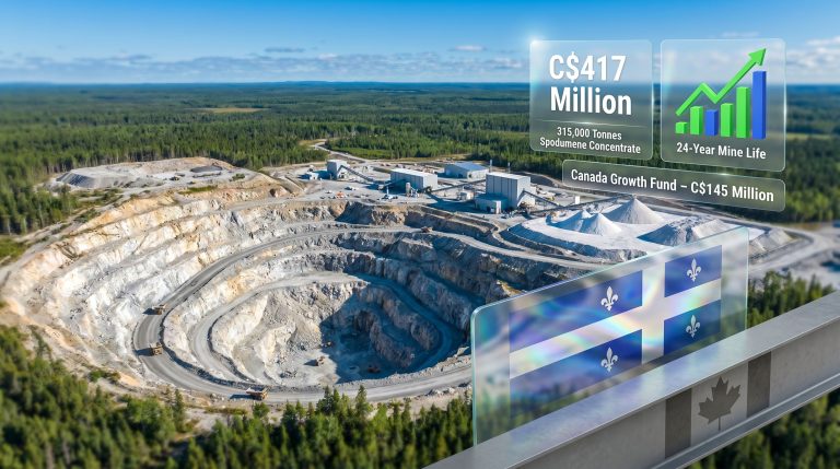 Canada Growth Fund invests in the North American Lithium mine aerial view