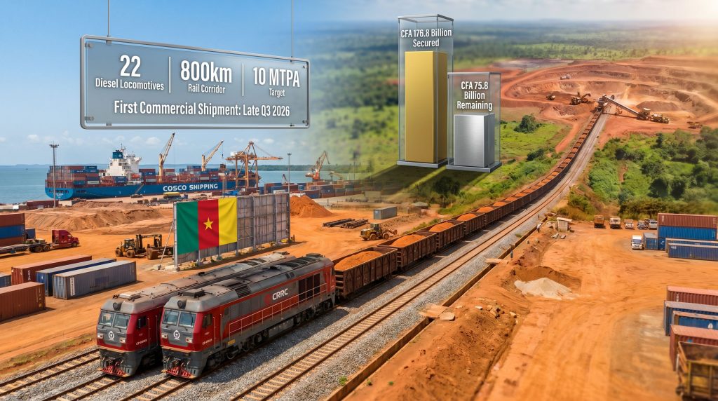 Cameroon Minim Martap bauxite project locomotives from China rail logistics