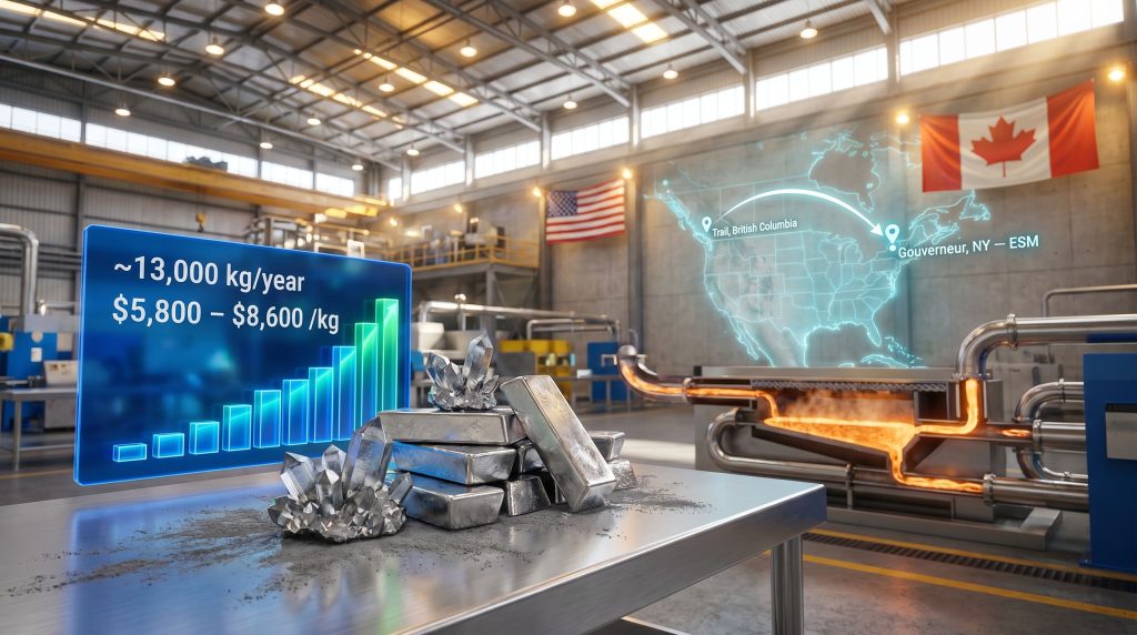 Titan and Teck germanium recovery at Empire State Mines facility graphic