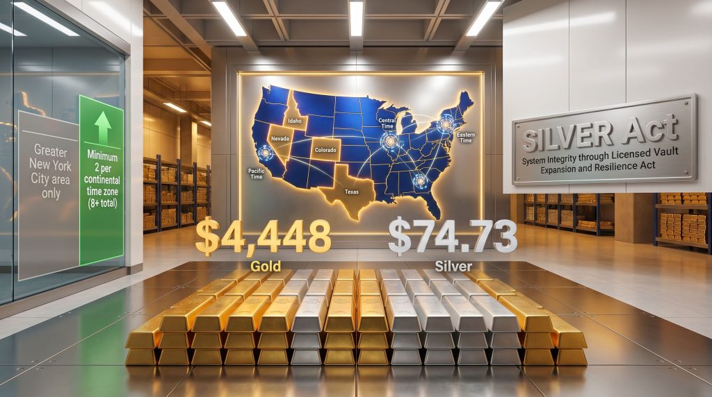 SILVER Act precious metals depositories vault map display