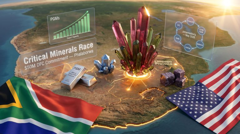 US and South Africa minerals investment talks map graphic