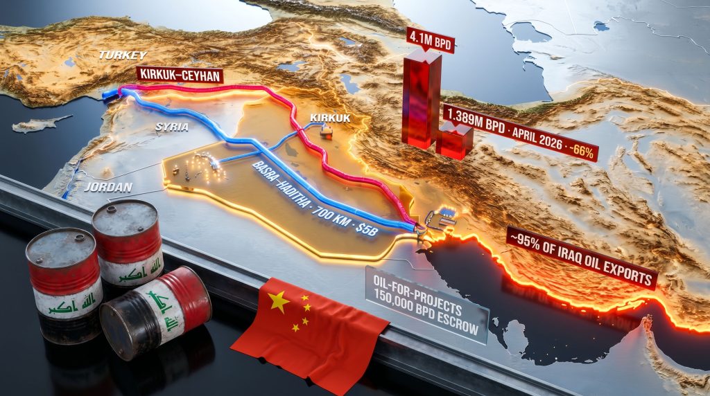 Iraq oil export routes map infographic