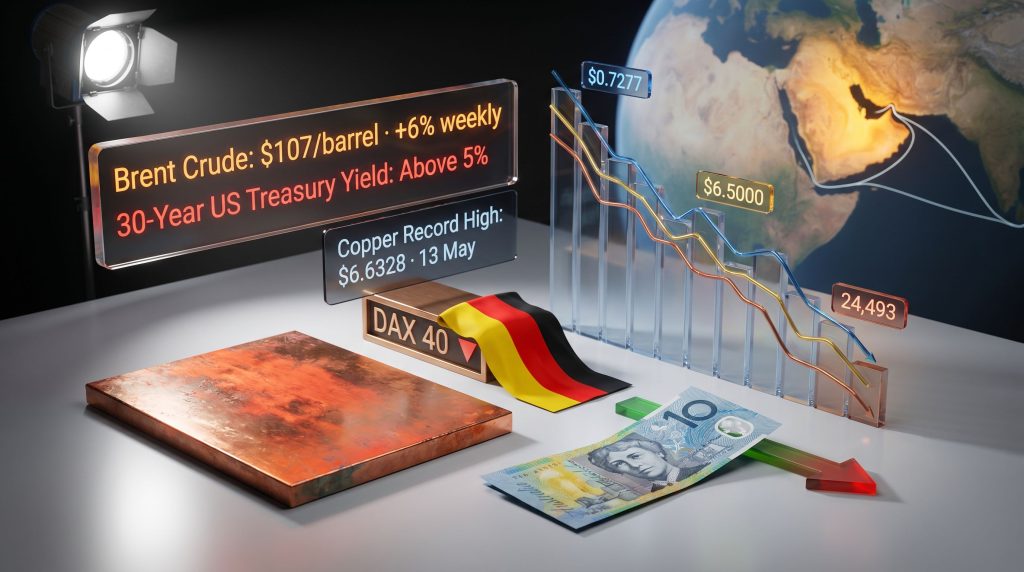 DAX 40, AUD/USD and copper price under pressure charts