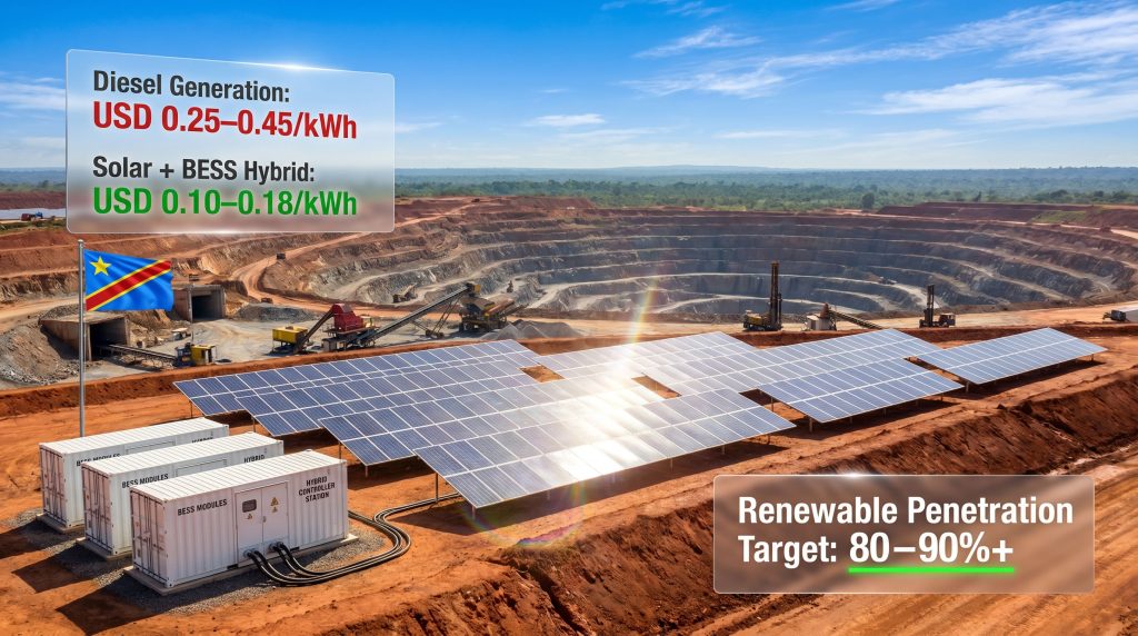 zinc mine in DR Congo solar and storage
