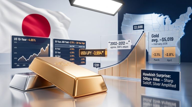 Bank of Japan rate hike and gold prices chart