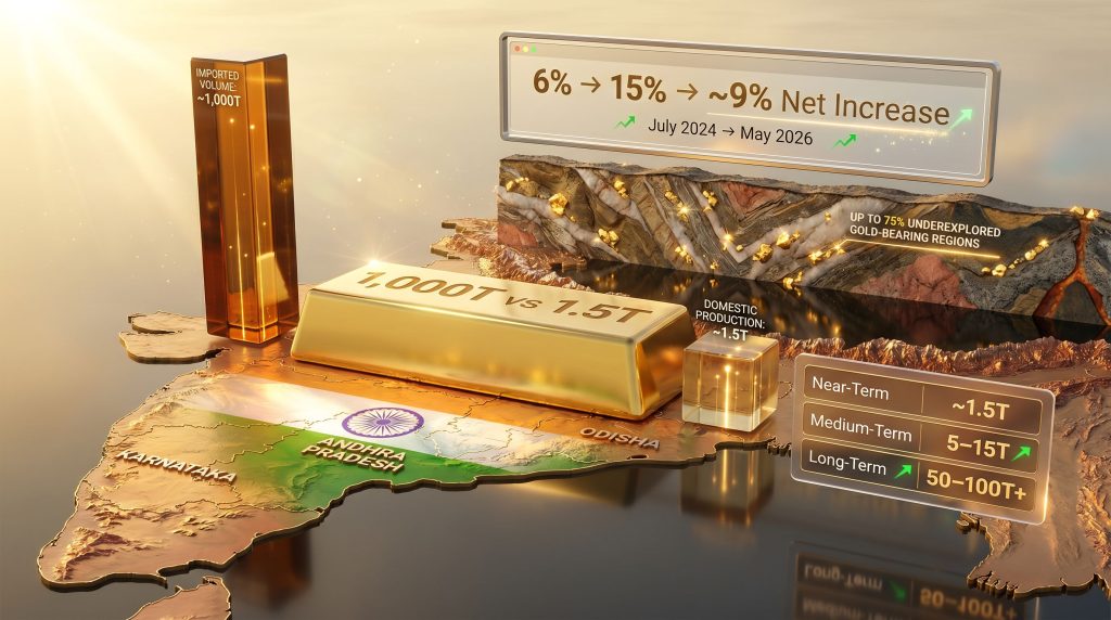 India gold import duties and domestic mining exploration infographic