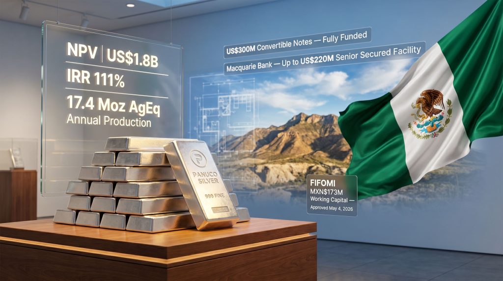 Vizsla Silver Panuco mine financing infographic display