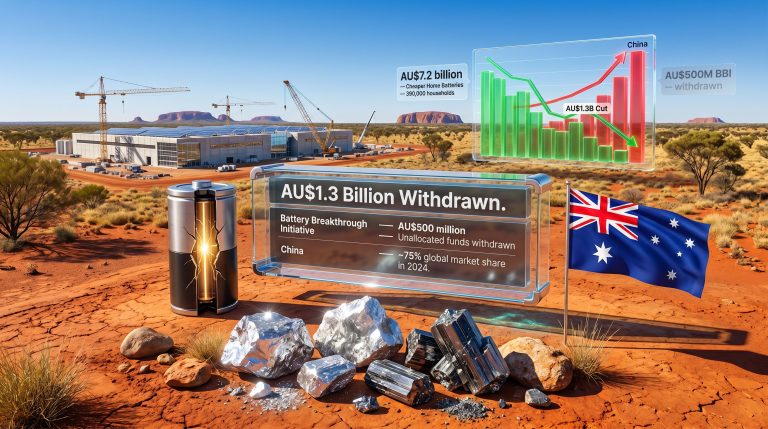 Australian government cuts funding for domestic battery manufacturing infographic