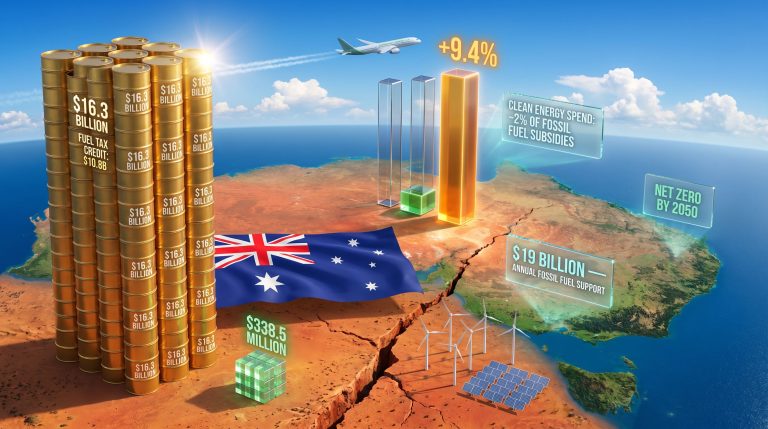 Australia energy transition and fossil fuel subsidies infographic