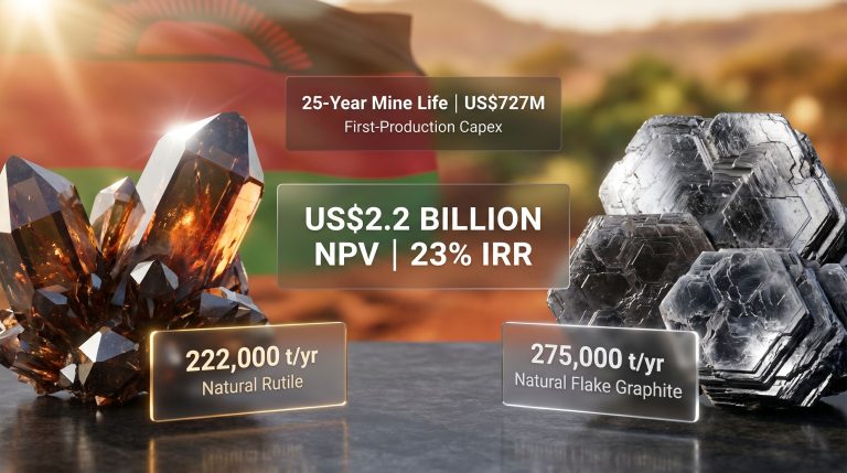 Sovereign Metals Kasiya DFS project metrics graphic