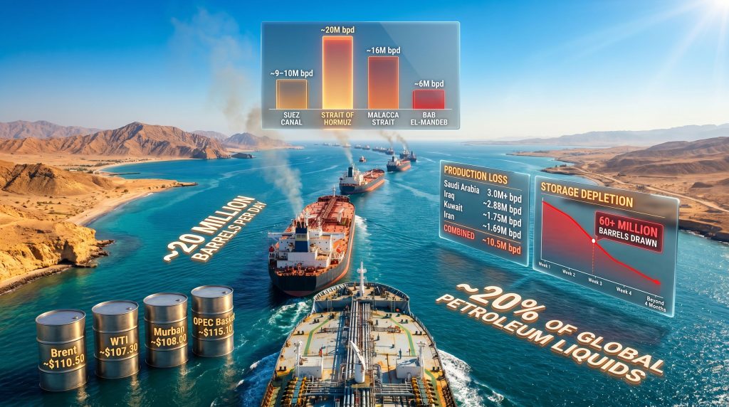 Strait of Hormuz oil shortage infographic