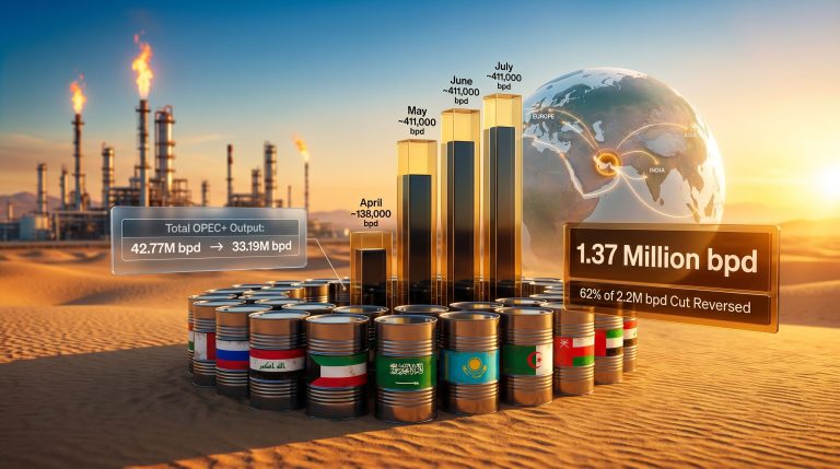 OPEC+ July oil output increase infographic chart