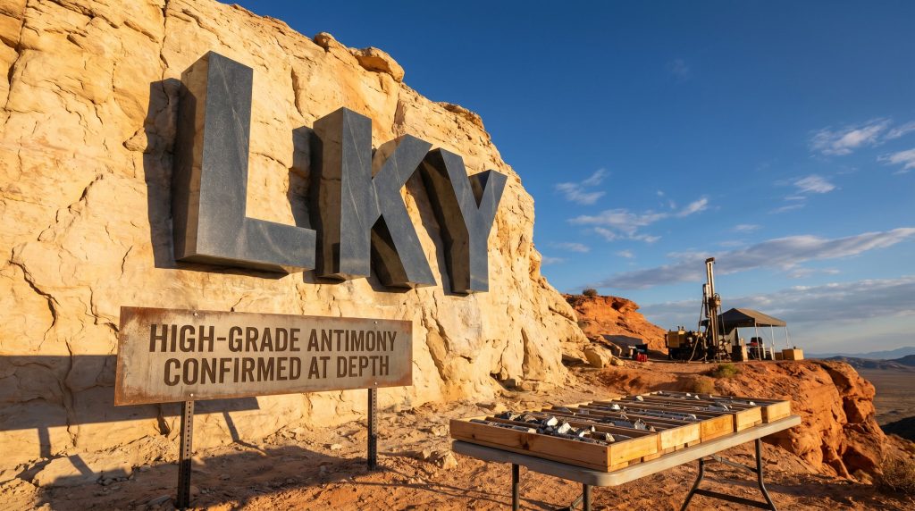 Locksley Resources Ltd-LKY-LKY antimony drilling site in desert