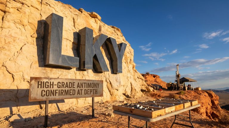 Locksley Resources Ltd-LKY-LKY antimony drilling site in desert