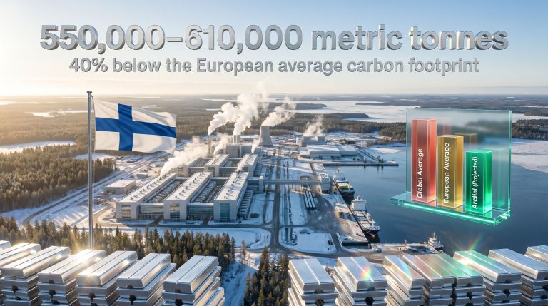 Arctial aluminum plant in Finland infographic