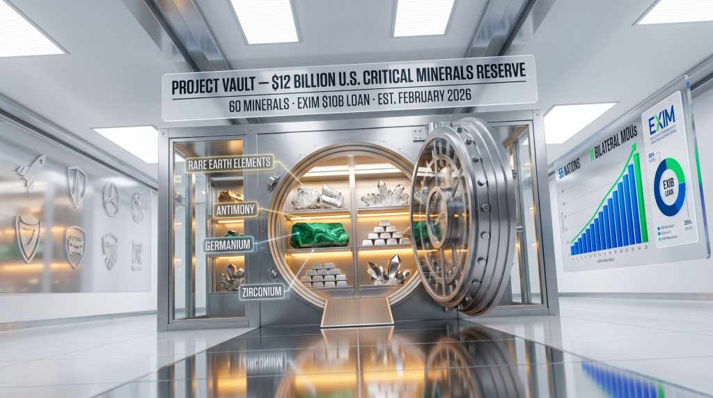 Project Vault critical minerals reserve vault display