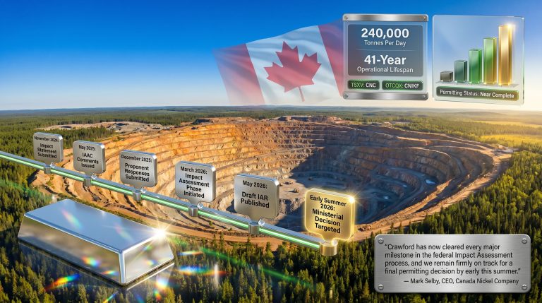 Crawford Nickel Project federal permitting timeline infographic