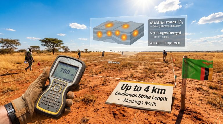Atomic Eagle Muntanga North ground radiometric survey fieldwork