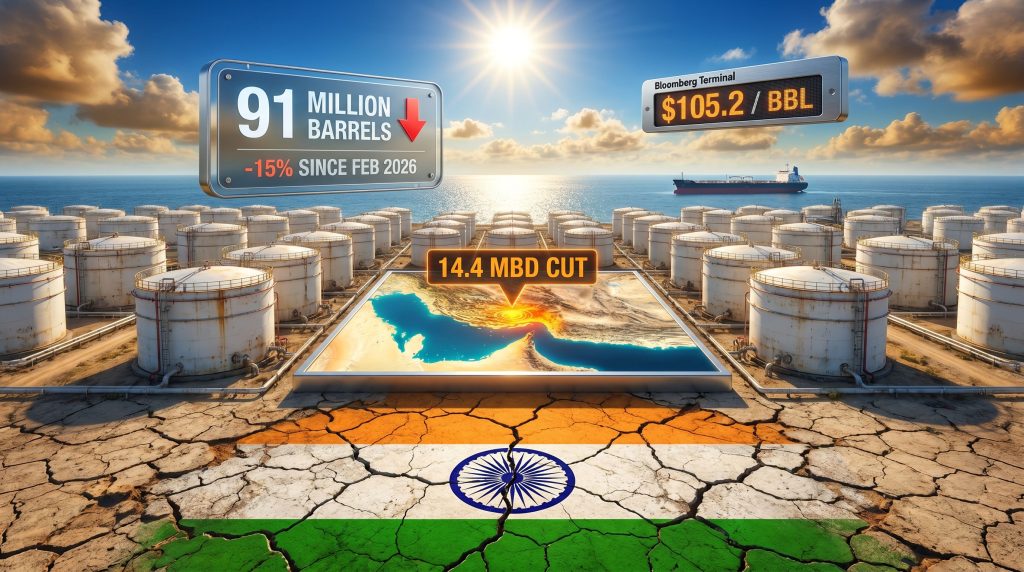 India crude oil stocks drop amid Iran conflict visualization