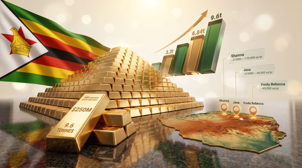 Zimbabwe sovereign wealth fund gold output expansion chart