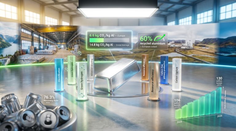 European aluminium climate neutrality innovation roadmap infographic