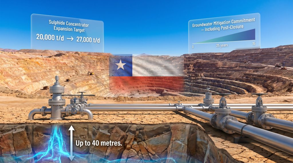 Capstone groundwater issues at Mantos Blancos mine infographic