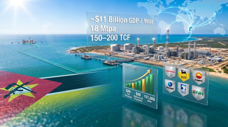 Mozambique Rovuma LNG project economic impact graphic