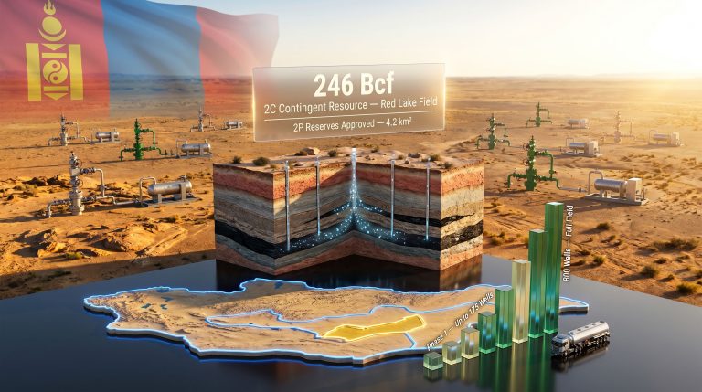 Jade Gas Mongolia coal seam gas reserves approval infographic