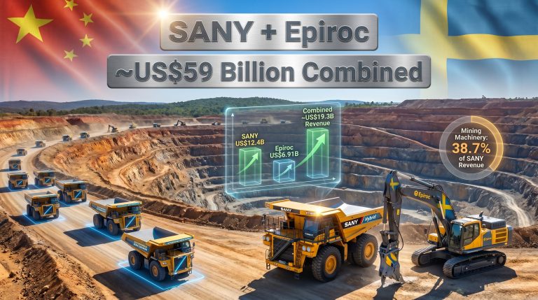 SANY and Epiroc strategic partnership mining equipment infographic