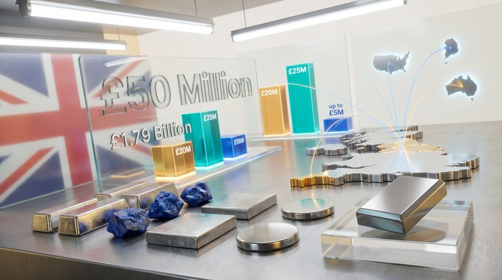 UK critical minerals investment funding visualization