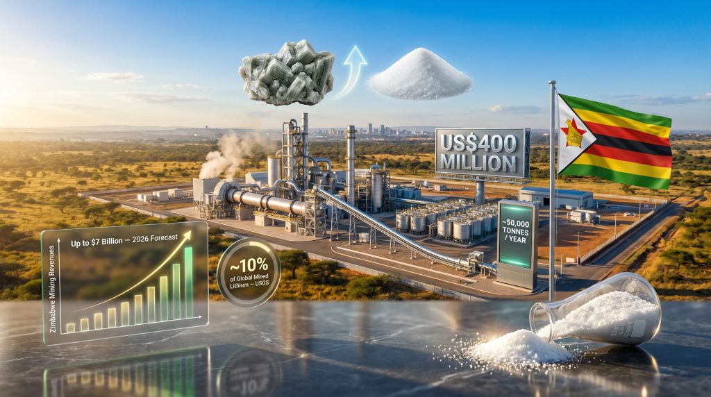 Huayou lithium carbonate plant in Zimbabwe rendering