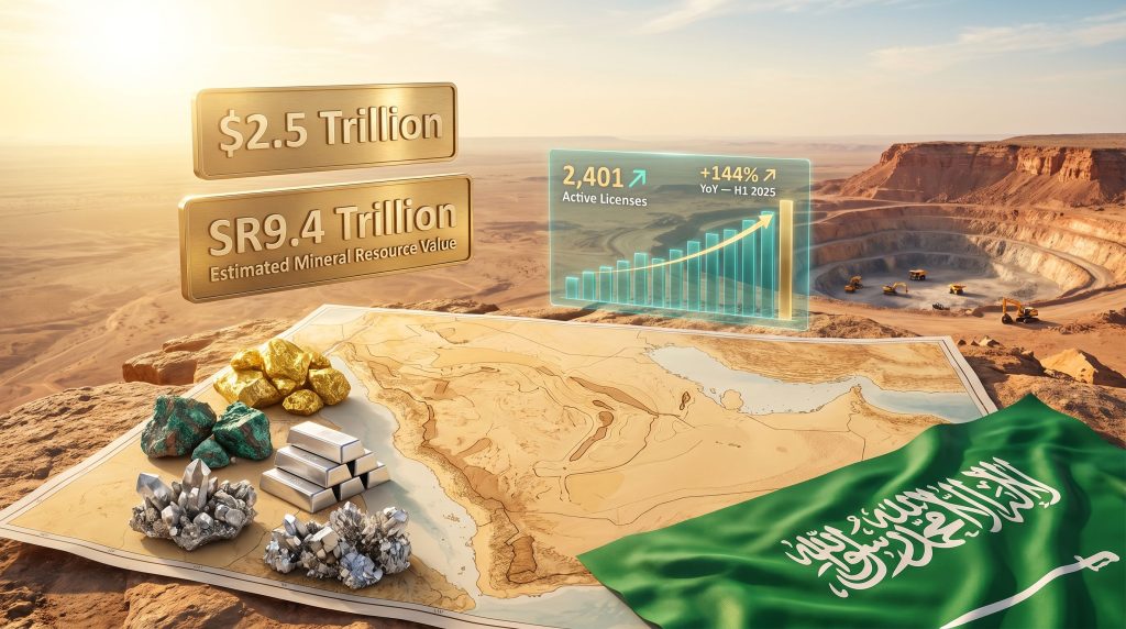 Saudi Arabia mining exploration licenses growth infographic