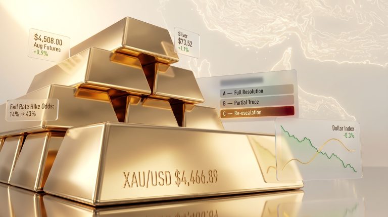 gold climbs as middle east ceasefire hopes pressure dollar and bond yields chart