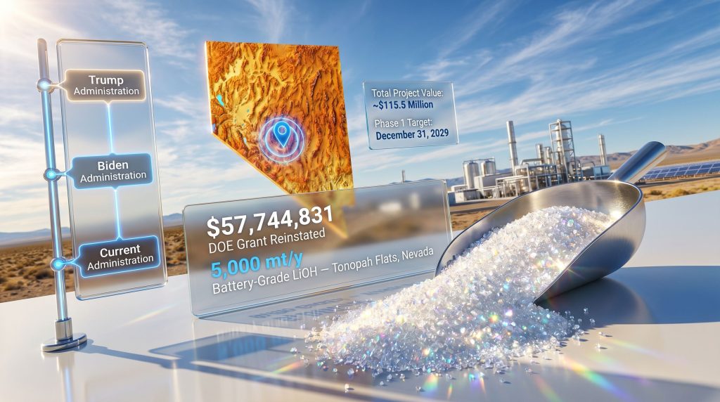 DOE reinstates grant for American Battery Technology Co. lithium project