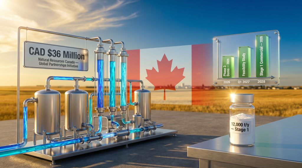 E3 Lithium Clearwater demo plant funding graphic