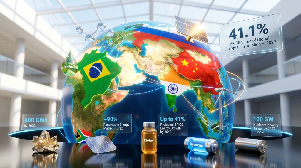 BRICS energy security and renewable growth infographic