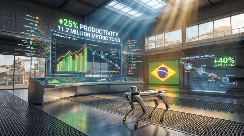 Vale AI-powered iron ore plant in Minas Gerais control room