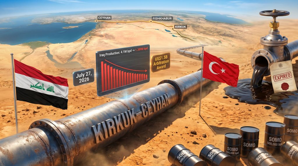 Iraq oil pipeline agreement with Turkey map
