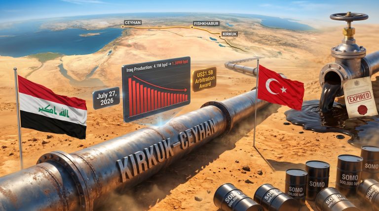 Iraq oil pipeline agreement with Turkey map
