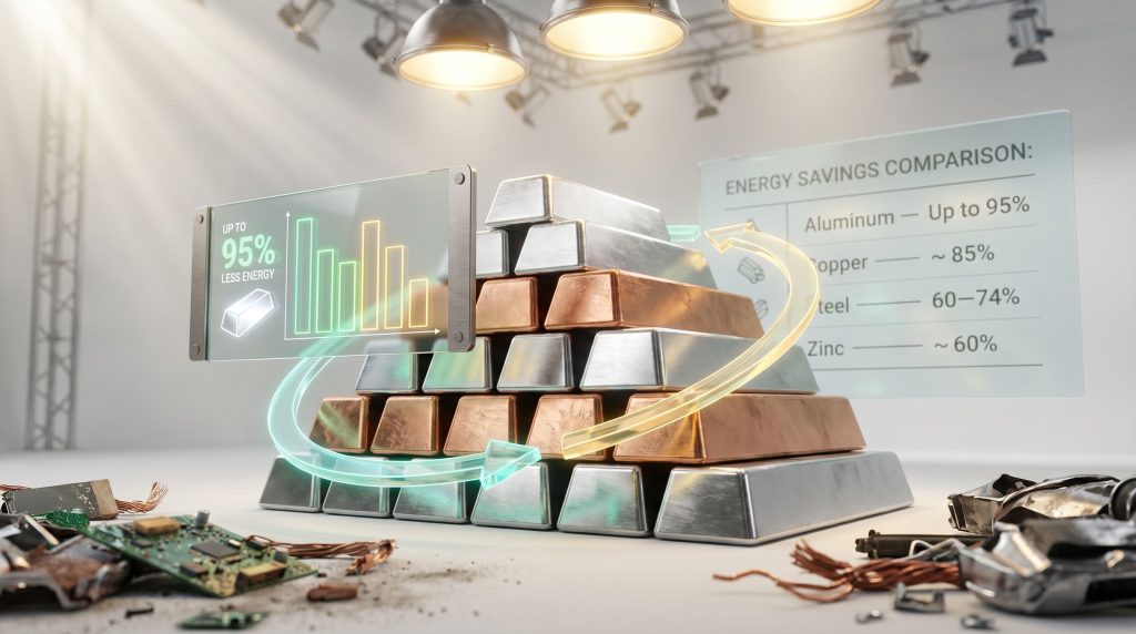 metal recycling for sustainable economies energy savings comparison
