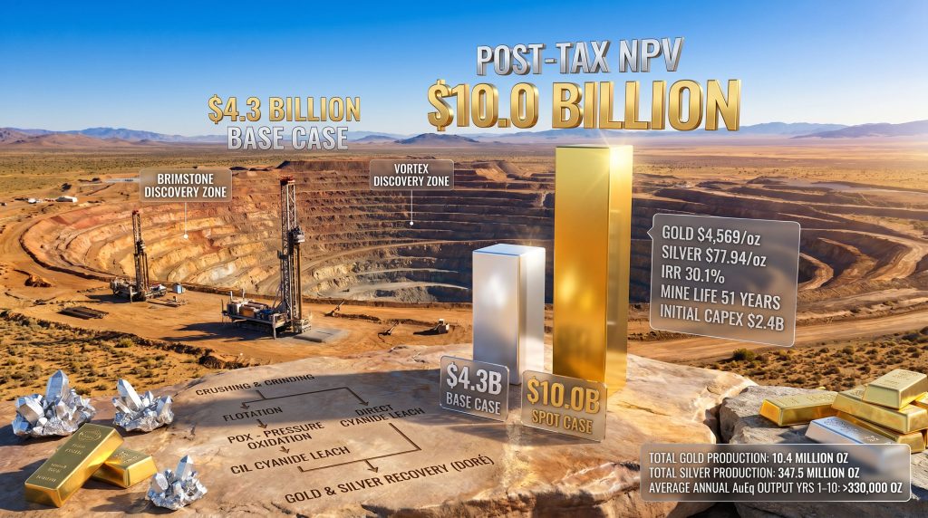 Hycroft Mining technical report $10 billion NPV infographic