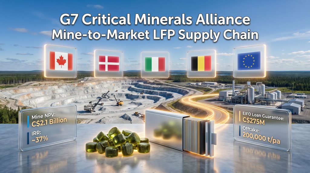 First Phosphate G7 support for LFP battery supply chain infographic