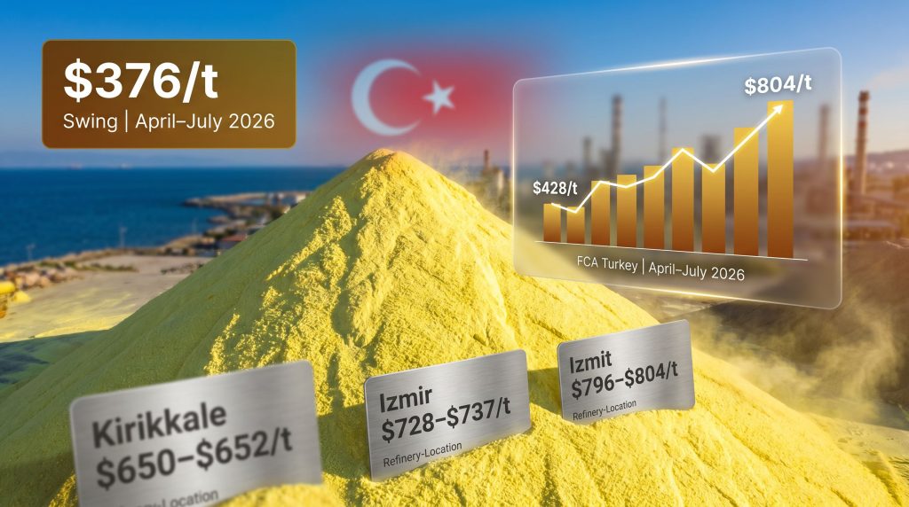 Tupras sulphur award prices Turkey refinery chart