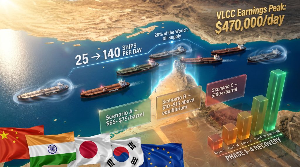 U.S. and Iran peace deal to reopen Strait of Hormuz tanker traffic surge map