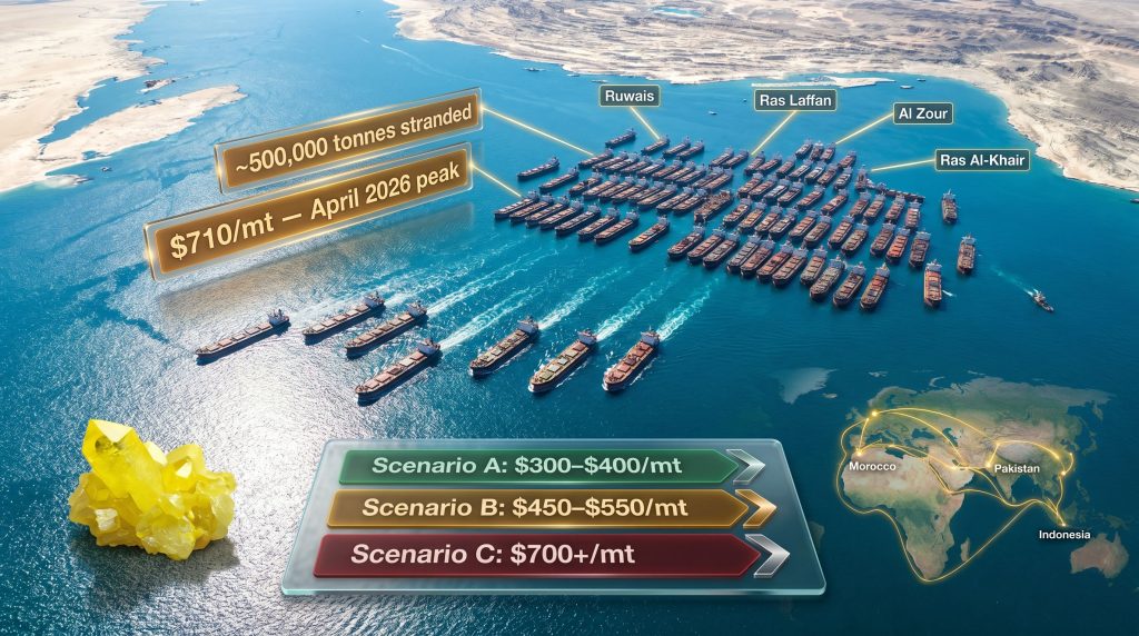 sulphur vessels exit Hormuz after peace deal infographic