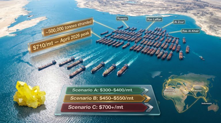 sulphur vessels exit Hormuz after peace deal infographic