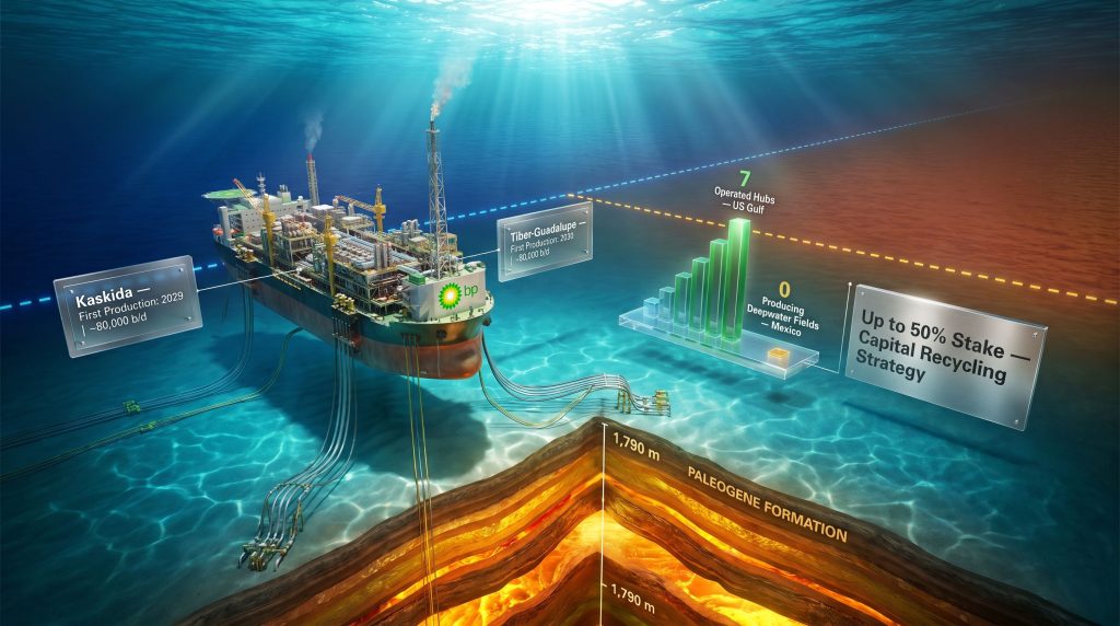 BP selling stakes in Kaskida and Tiber projects infographic