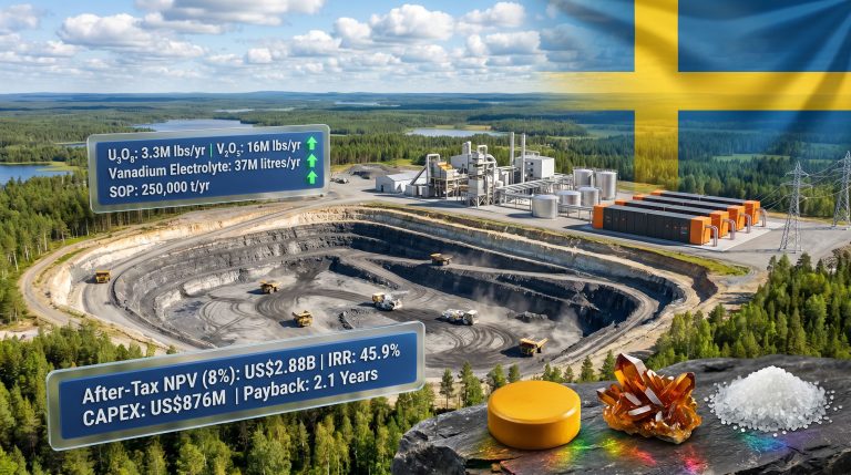 Viken Deposit PEA results open-pit mine infographic
